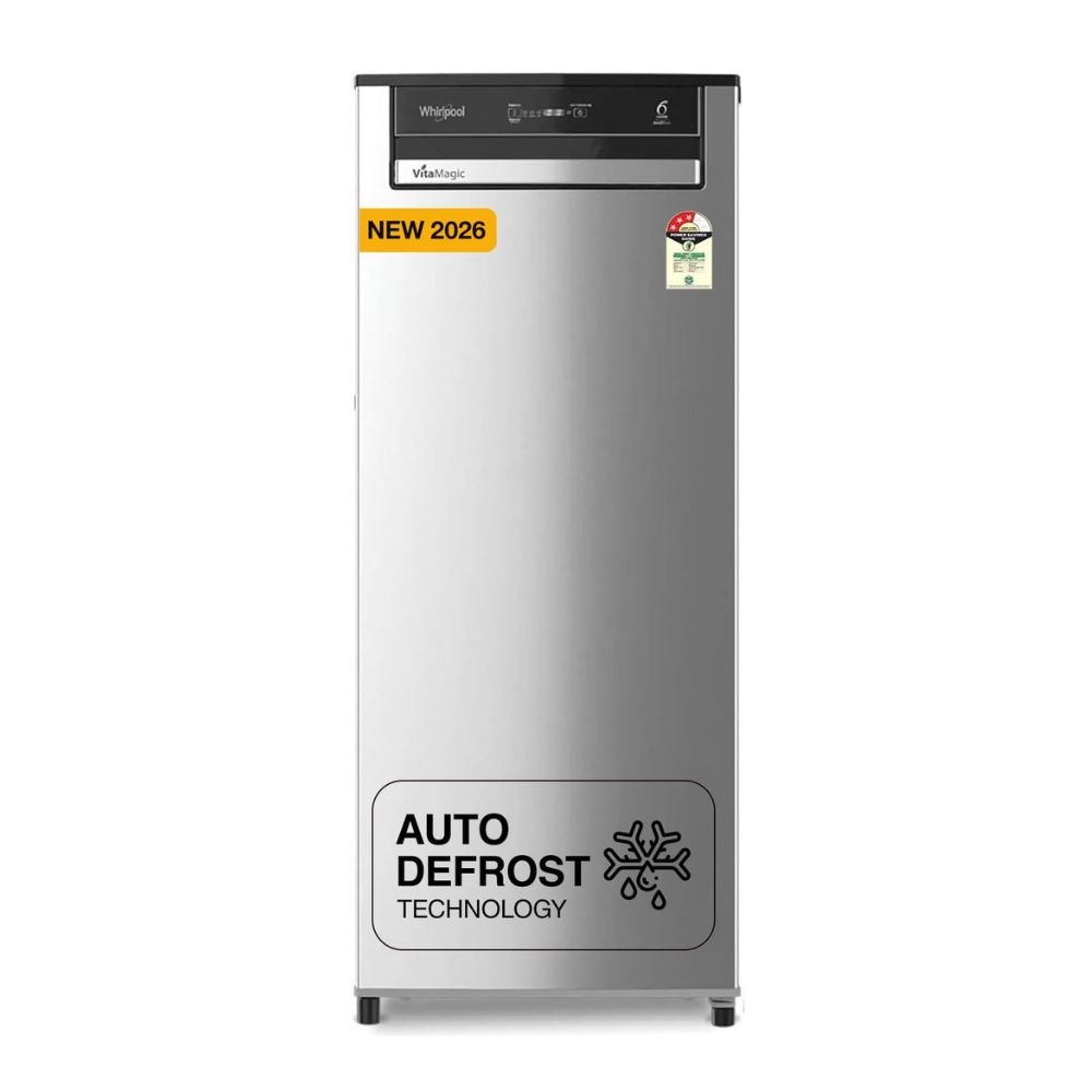 Whirlpool 192L 3 Star Vitamagic PRO Single Door Refrigerator – Auto Defrost, Direct Cool, Radiant Steel (2026 Model)