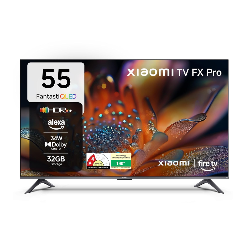 Xiaomi FX Pro 55 Inch QLED 4K Ultra HD Smart Fire TV with Dolby Audio, Alexa Voice Remote & HDR10+ – Model L55MB-FPIN