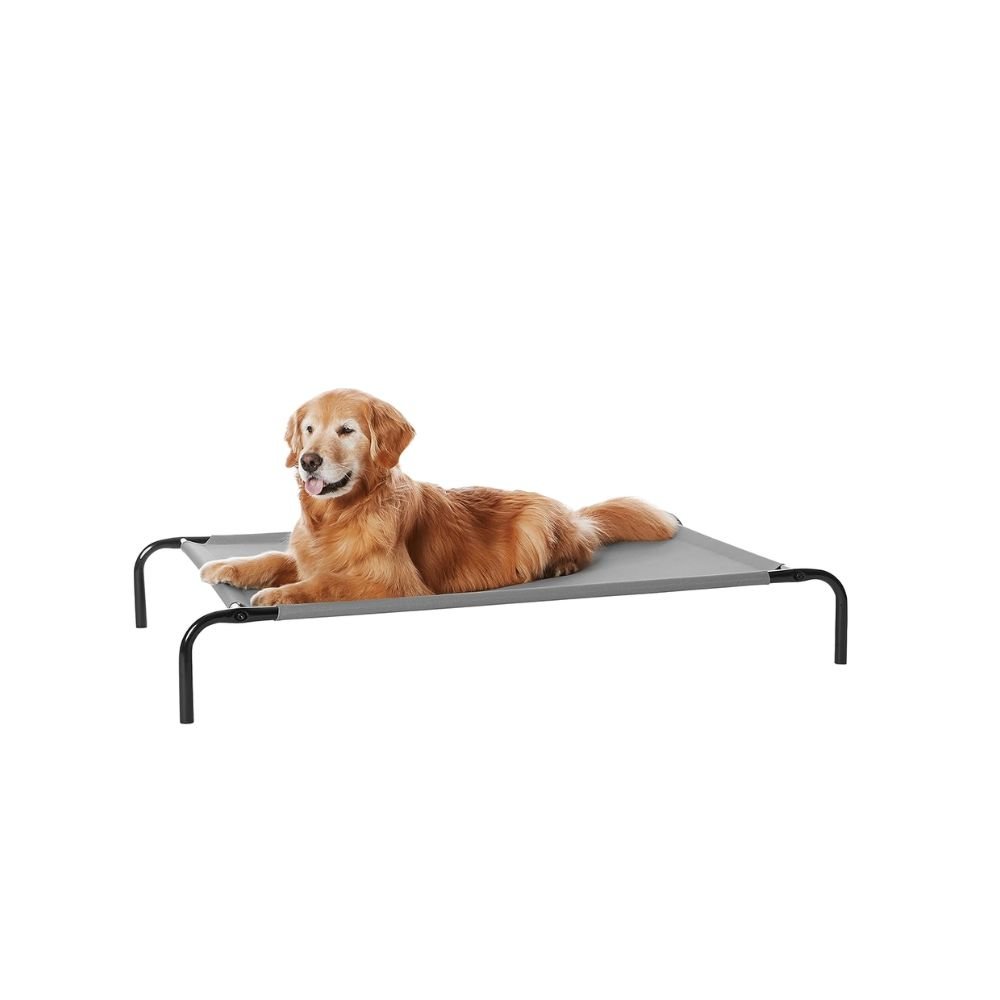 Amazon Basics Large Elevated Cooling Pet Dog Bed Breathable Raised Mesh Cot Comfortable Outdoor Indoor Dog Bed